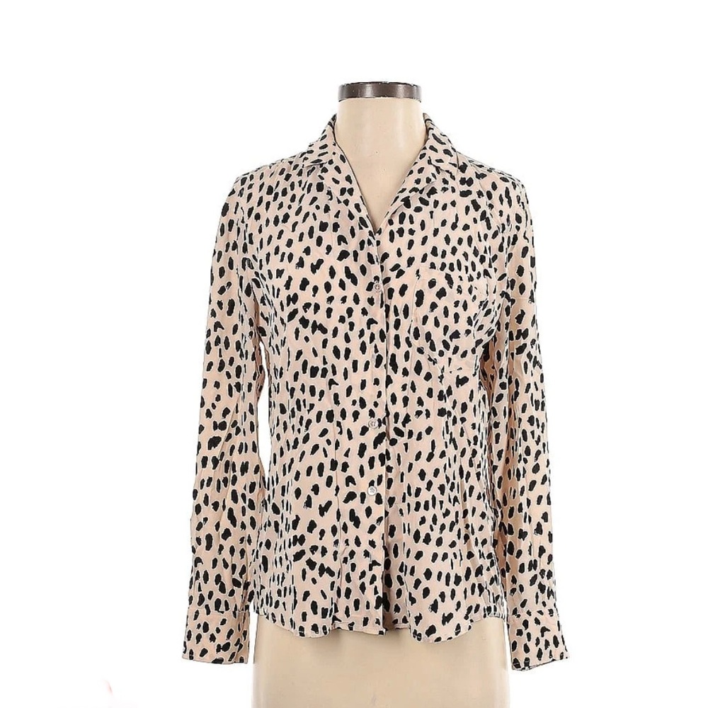 Rails Ellis Blush Leopard Print Long Sleeve Butto… - image 1